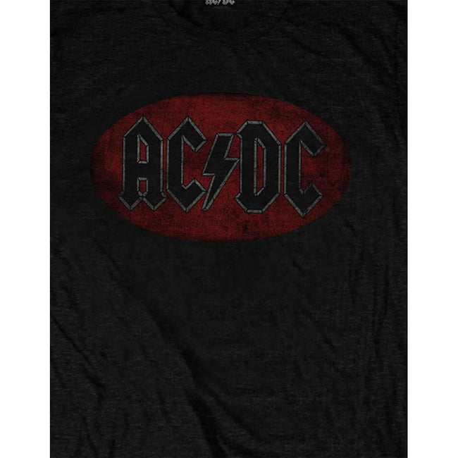 Black - Side - AC-DC Unisex Adult Oval Logo T-Shirt