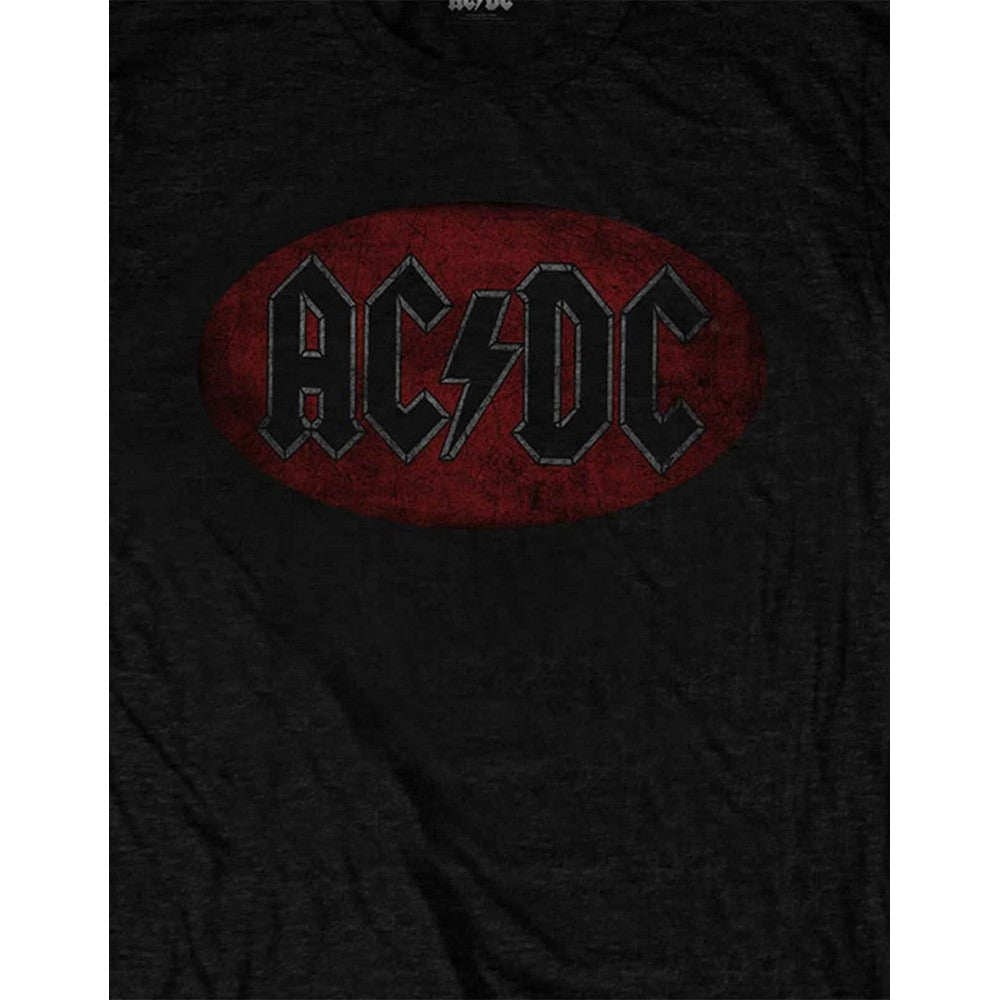 Black - Side - AC-DC Unisex Adult Oval Logo T-Shirt