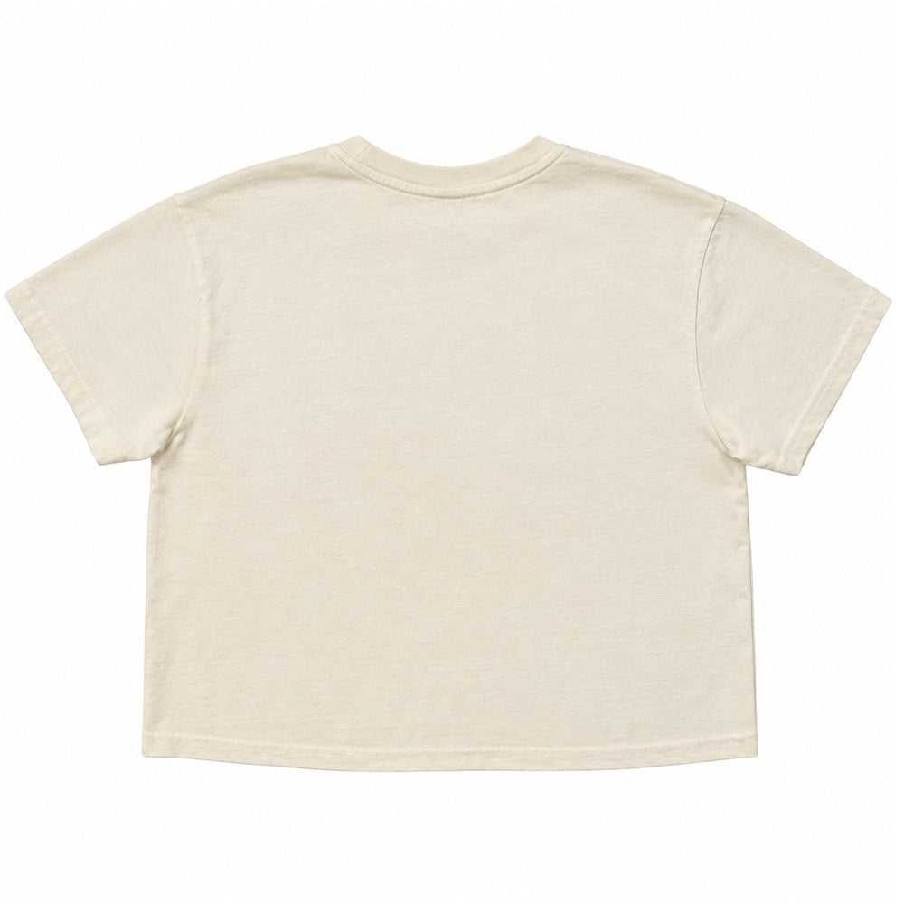 White Stone Wash - Back - Ramones Womens-Ladies Painted Seal Stone Wash Crop Top