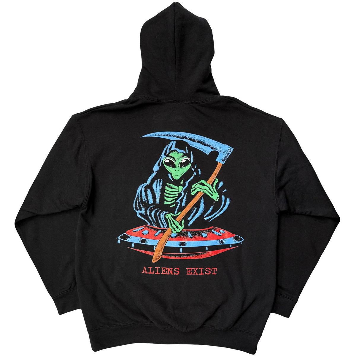 Black - Back - Blink 182 Unisex Adult Alien Reaper Back Print Hoodie