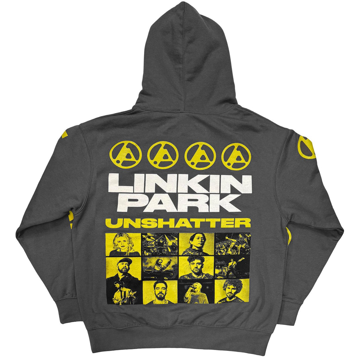 Charcoal Grey - Back - Linkin Park Unisex Adult Unshatter Back & Sleeve Print Hoodie
