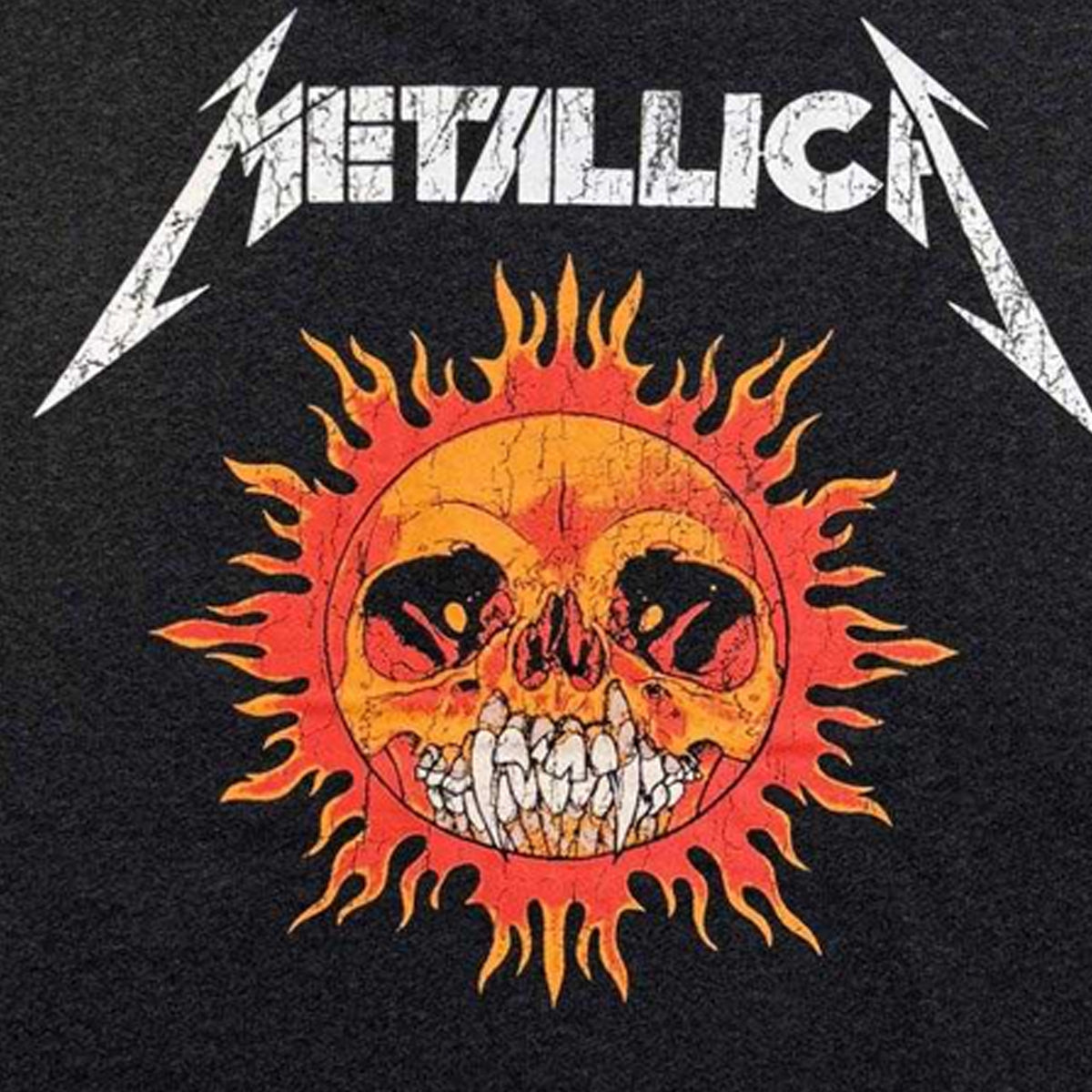 Charcoal Grey - Lifestyle - Metallica Unisex Adult Worn Pushead Flaming Skull Back Print Hoodie