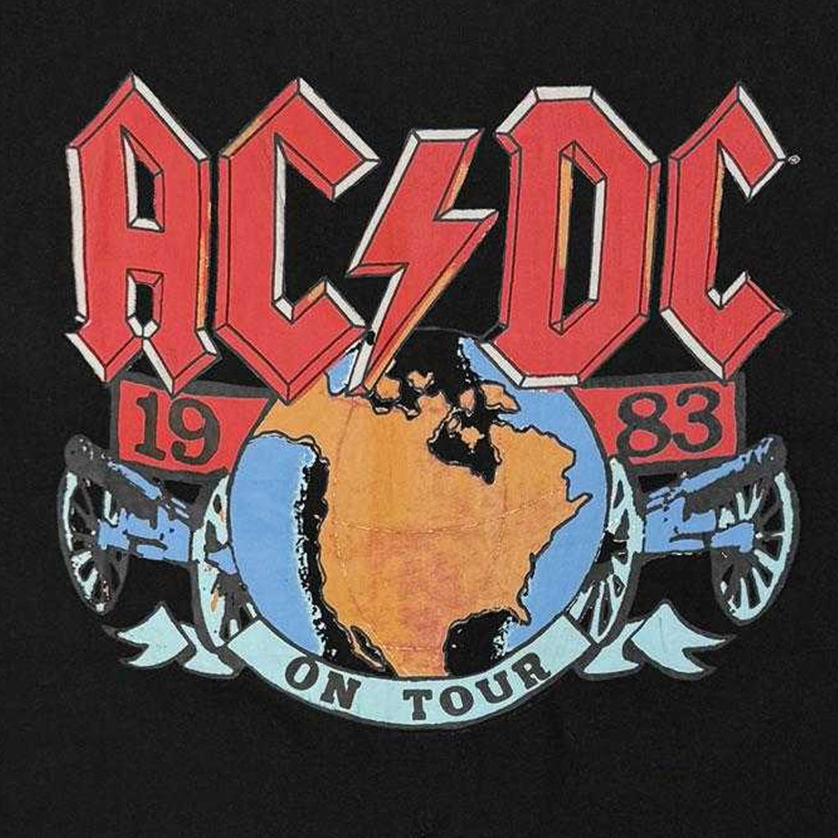 Black - Lifestyle - AC-DC Unisex Adult On Tour '83 Back Print Shirt