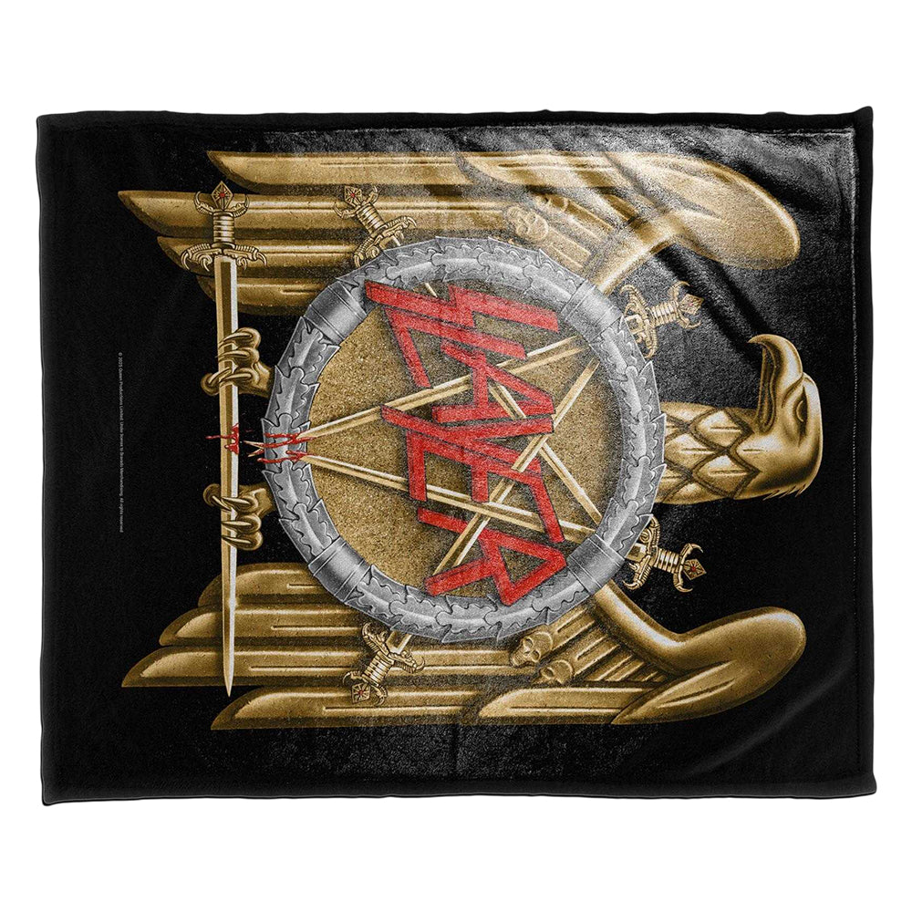 Black-Gold - Side - Slayer Eagle Sherpa Fleece Blanket