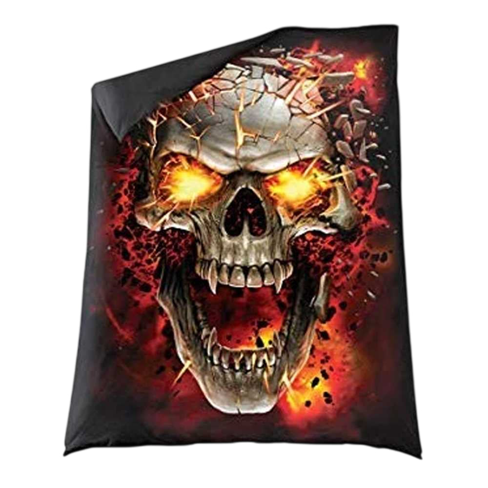 Black - Side - Spiral Direct Skull Blast Duvet Cover Set