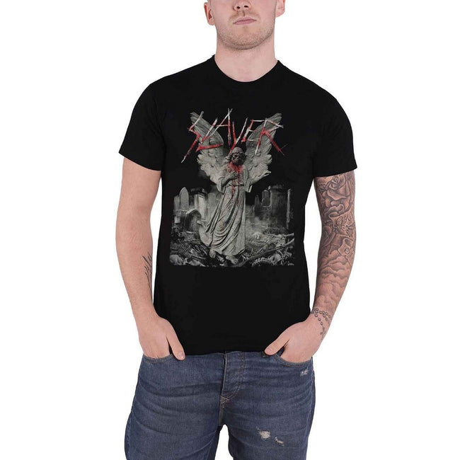 Black - Front - Slayer Unisex Adult Gravestone Walks T-Shirt