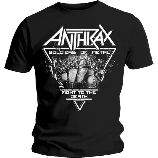Black - Front - Anthrax Unisex Adult Soldier Of Metal FTD T-Shirt