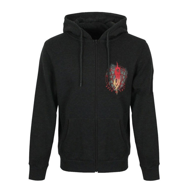 Dark Grey - Front - Slipknot Unisex Adult Burn Me Away Back Print Zipped Full Zip Hoodie