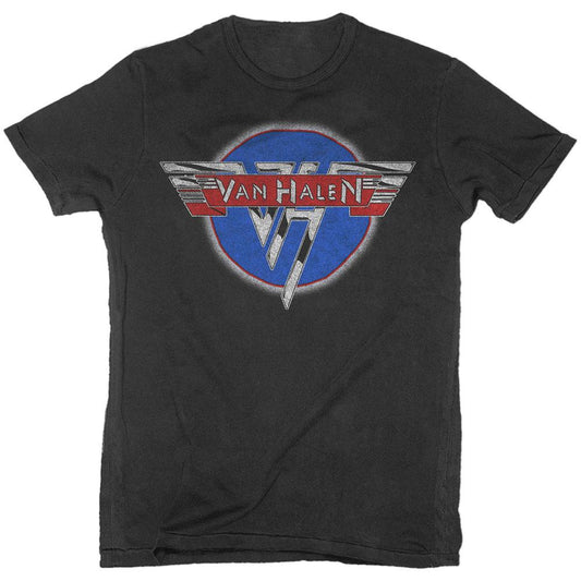 Black - Front - Van Halen Unisex Adult Chrome Logo T-Shirt
