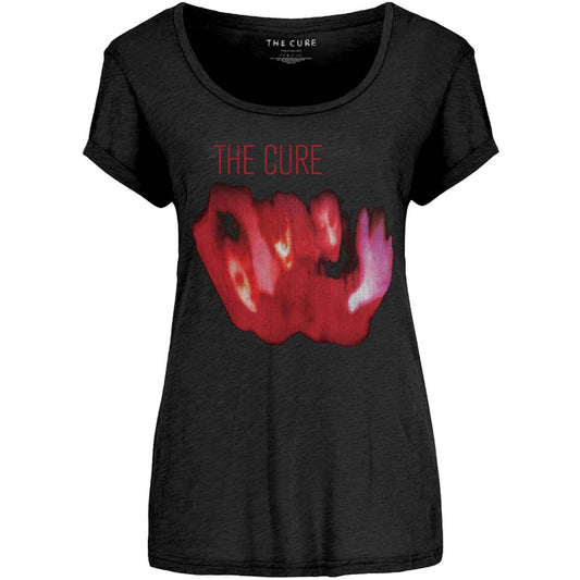 Black - Front - The Cure Womens-Ladies Pornography T-Shirt