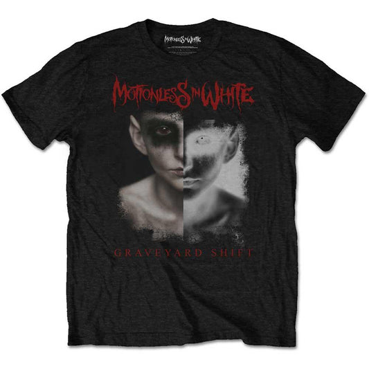 Black - Front - Motionless In White Unisex Adult Split Screen T-Shirt
