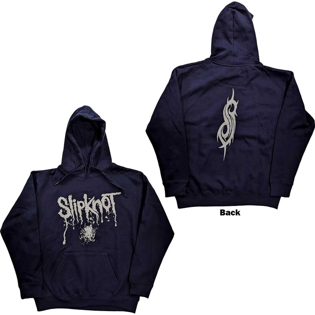 Navy Blue - Front - Slipknot Unisex Adult Blood Splatter Pullover Hoodie