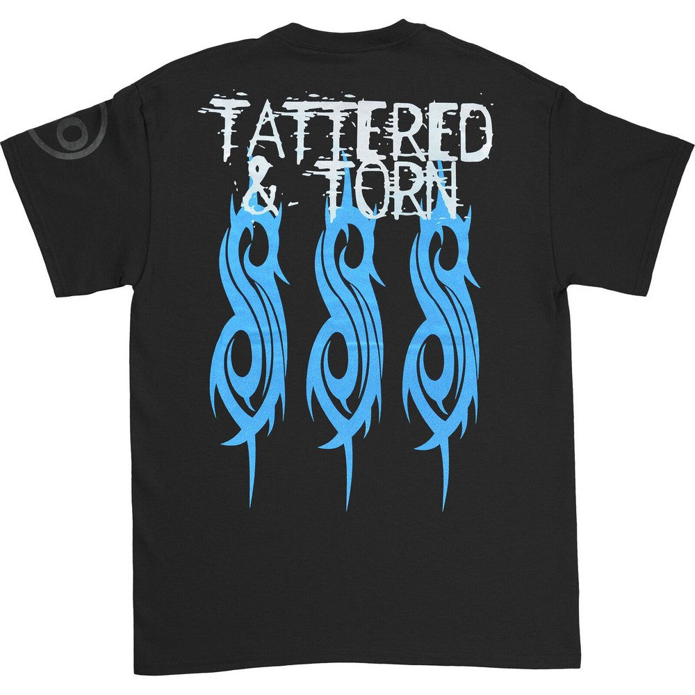 Black - Back - Slipknot Unisex Adult Tattered & Torn Back Print 20th Anniversary T-Shirt