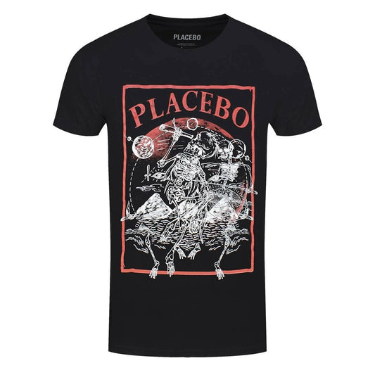 Black - Front - Placebo Unisex Adult Astro Skeleton T-Shirt