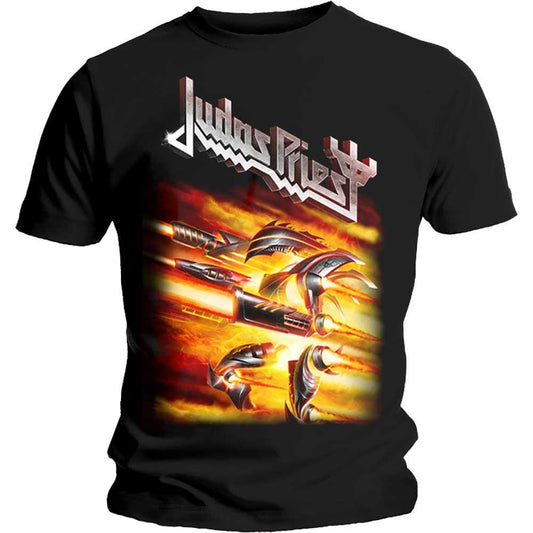 Black - Front - Judas Priest Unisex Adult Firepower T-Shirt