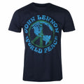 Navy Blue - Front - John Lennon Unisex Adult World Peace Cotton T-Shirt
