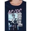 Navy Blue - Side - AC-DC Womens-Ladies Dirty Deeds Done Dirt Cheap Vintage T-Shirt
