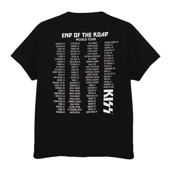 Black - Back - Kiss Unisex Adult End Of The Road Tour Cotton T-Shirt