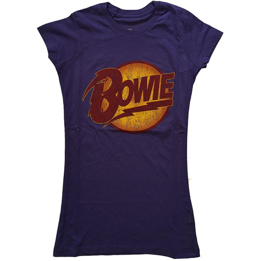 Purple - Front - David Bowie Womens-Ladies Diamond Dogs Vintage Logo T-Shirt