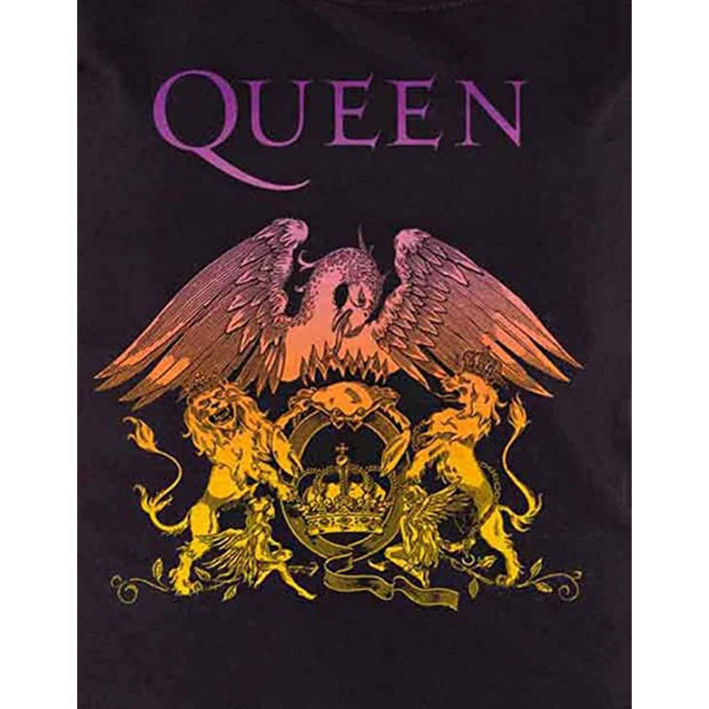 Black - Back - Queen Womens-Ladies Gradient Crest T-Shirt