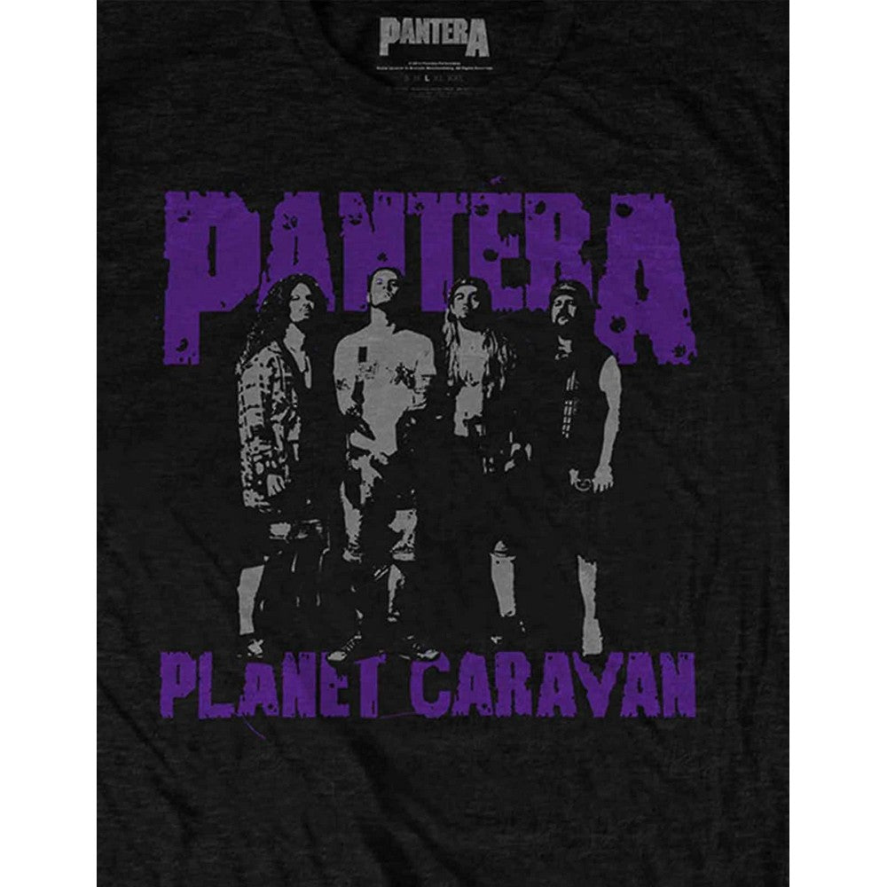 Black - Side - Pantera Unisex Adult Planet Caravan Cotton T-Shirt