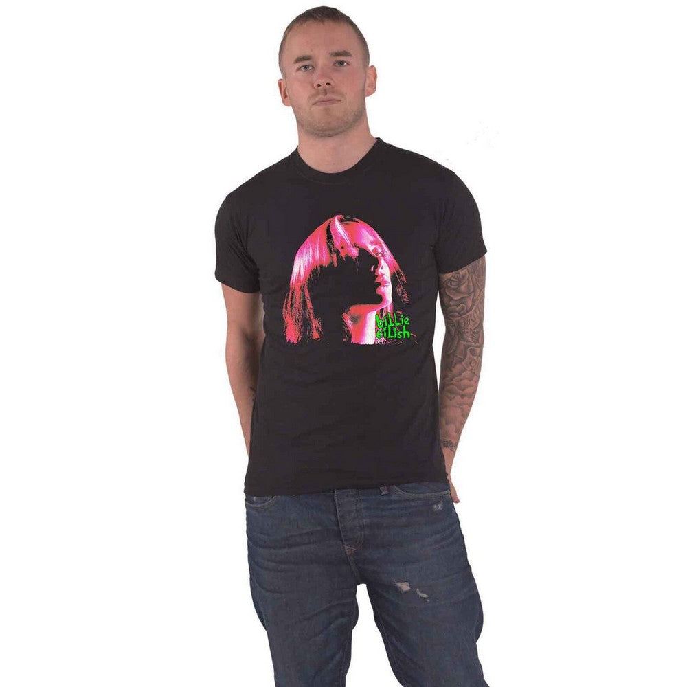Black-Pink - Lifestyle - Billie Eilish Unisex Adult Shadow Cotton Neon T-Shirt