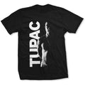 Black - Front - Tupac Shakur Unisex Adult Side Photo Cotton T-Shirt