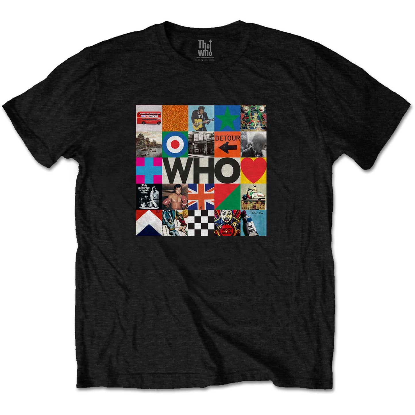 Black - Front - The Who Unisex Adult Blocks Cotton T-Shirt