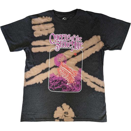 Black - Front - Queens Of The Stone Age Unisex Adult Planet Frame T-Shirt
