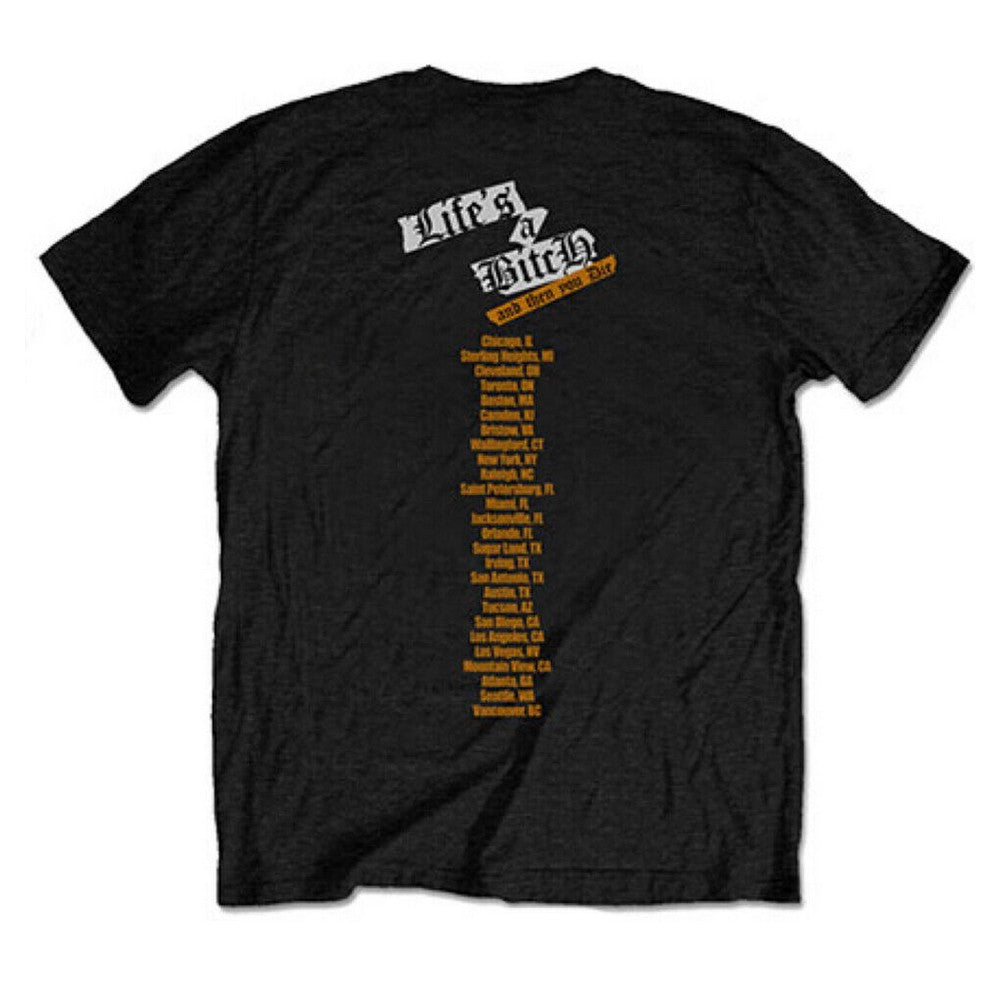 Black - Back - Nas Unisex Adult Life´s A Bitch Back Print Cotton T-Shirt