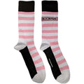 Pink-White-Black - Front - BlackPink Unisex Adult Striped Logo Ankle Socks