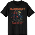 Black - Front - Iron Maiden Unisex Adult Number Of The Beast Run To The Hills Distressed Cotton T-Shirt