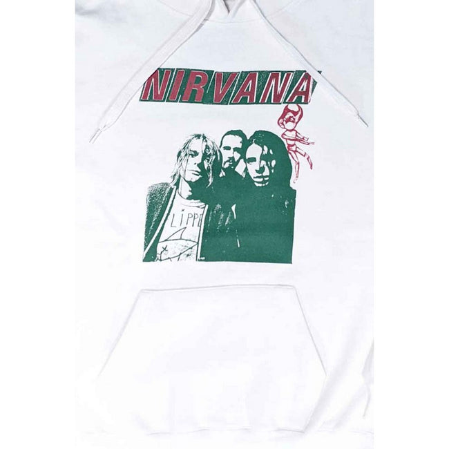 White - Side - Nirvana Unisex Adult Flipper Pullover Hoodie