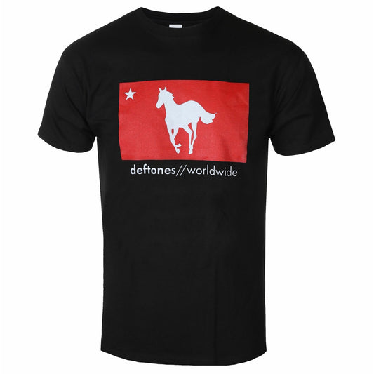 Black - Front - Deftones Unisex Adult Star & Pony Cotton T-Shirt