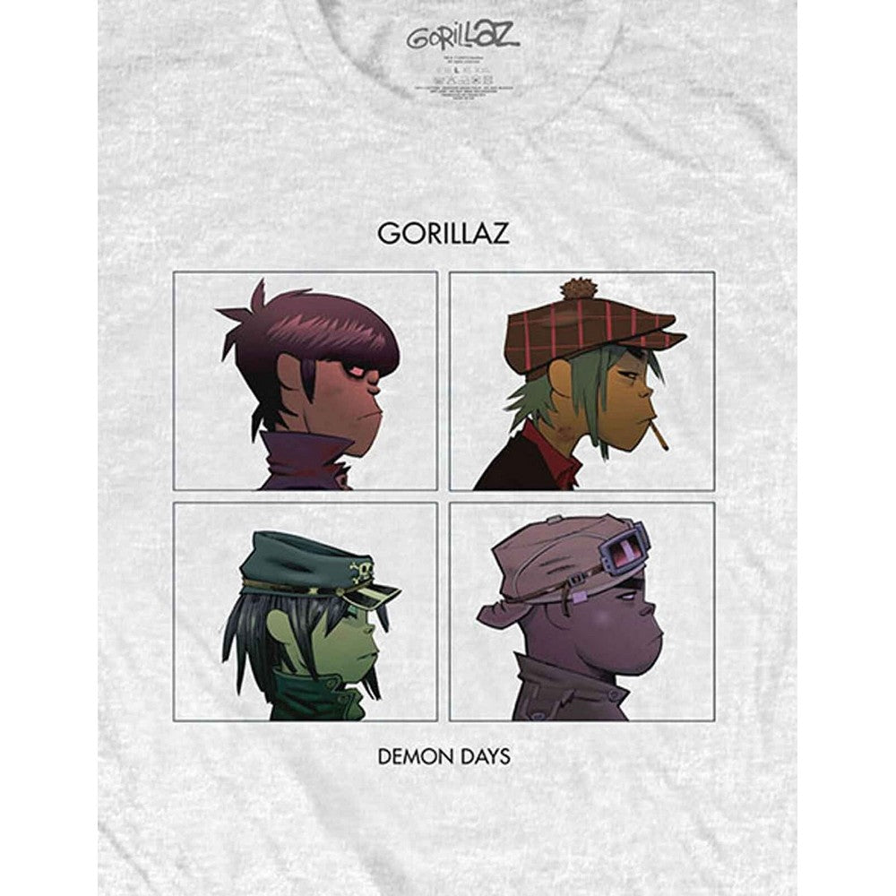 White - Pack Shot - Gorillaz Unisex Adult Demon Days Cotton T-Shirt