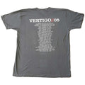 Grey - Back - U2 Unisex Adult Vertigo Tour 2005 Live Back Print Cotton T-Shirt