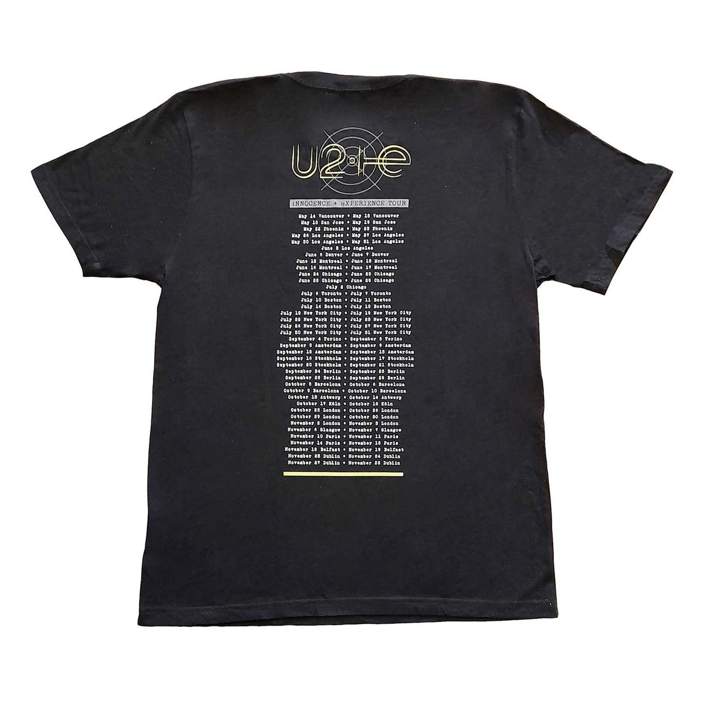 Black - Back - U2 Unisex Adult Stage Photo Cotton T-Shirt