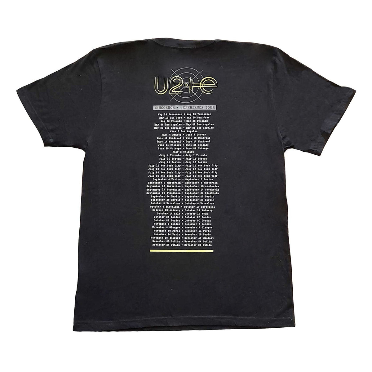 Black - Back - U2 Unisex Adult Stage Photo Cotton T-Shirt