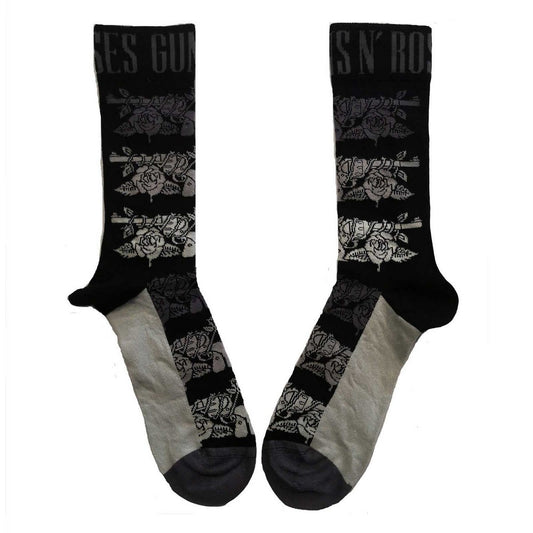Black-Grey - Front - Guns N Roses Unisex Adult Pistols Ankle Socks
