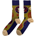 Green-Navy-Cream - Back - Woodstock Unisex Adult Peace - Love - Music Ankle Socks