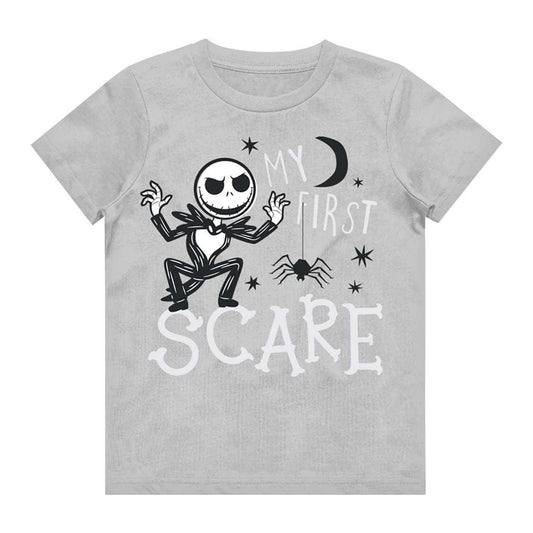 Grey - Front - Nightmare Before Christmas Childrens-Kids First Scare Cotton T-Shirt