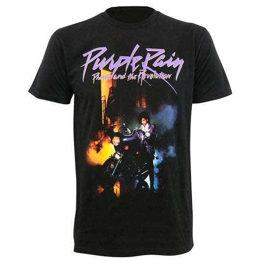 Black - Front - Prince Unisex Adult Purple Rain T-Shirt