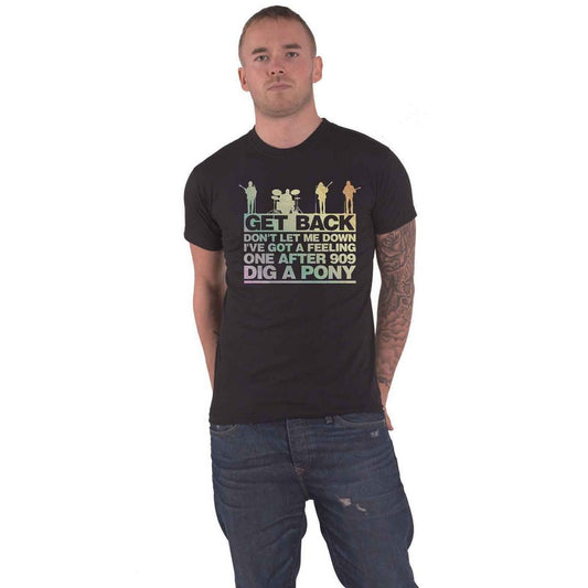 Black - Front - The Beatles Unisex Adult Get Back Gradient Cotton T-Shirt