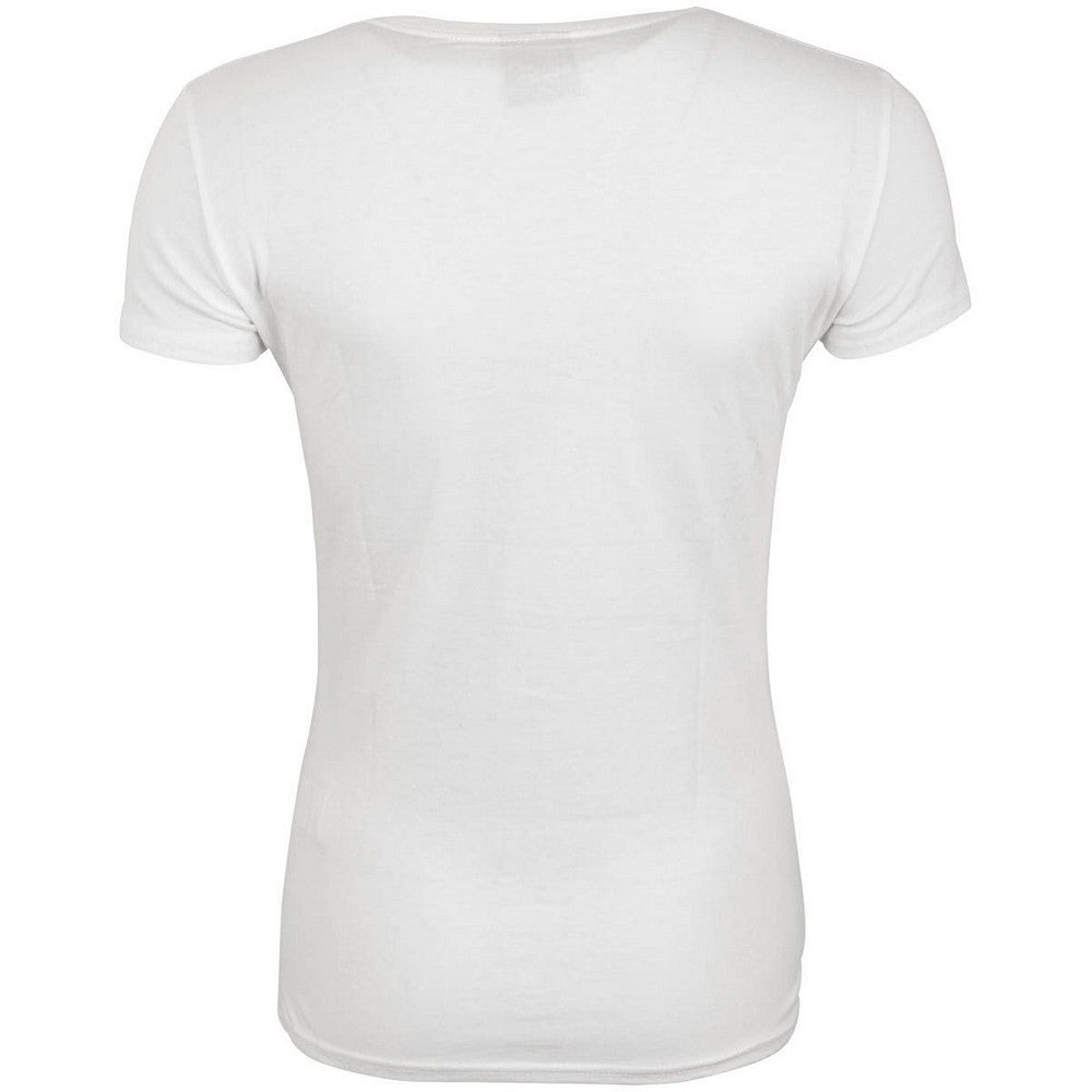 White - Back - The Beatles Womens-Ladies Abbey Road Logo T-Shirt