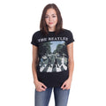 Black - Front - The Beatles Womens-Ladies Abbey Road Logo T-Shirt