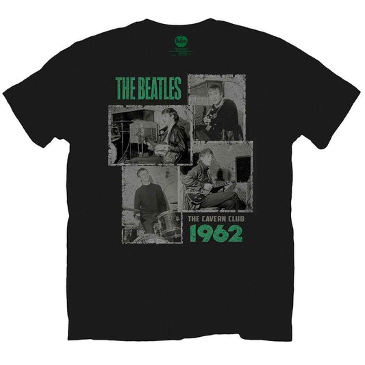 Black - Front - The Beatles Unisex Adult Cavern Shots 1962 T-Shirt