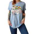 Light Blue - Front - John Lennon Womens-Ladies Rainbows, Love & Peace Cotton T-Shirt