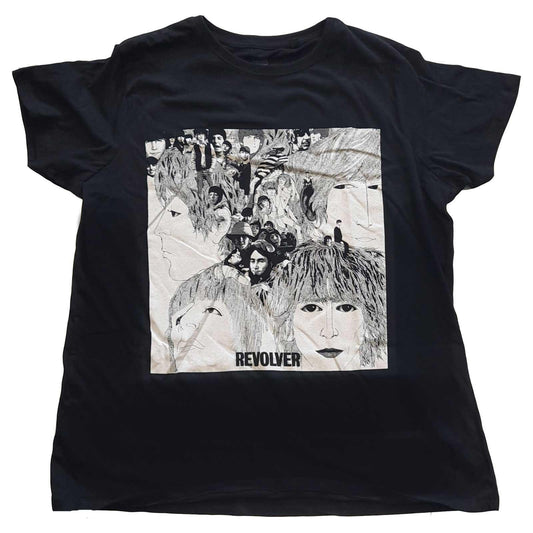 Black - Front - The Beatles Womens-Ladies Revolver Album Cotton T-Shirt