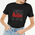 Black - Side - The Beatles Unisex Adult Titles Cotton Logo T-Shirt