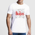 White - Back - The Beatles Unisex Adult Titles Cotton Logo T-Shirt